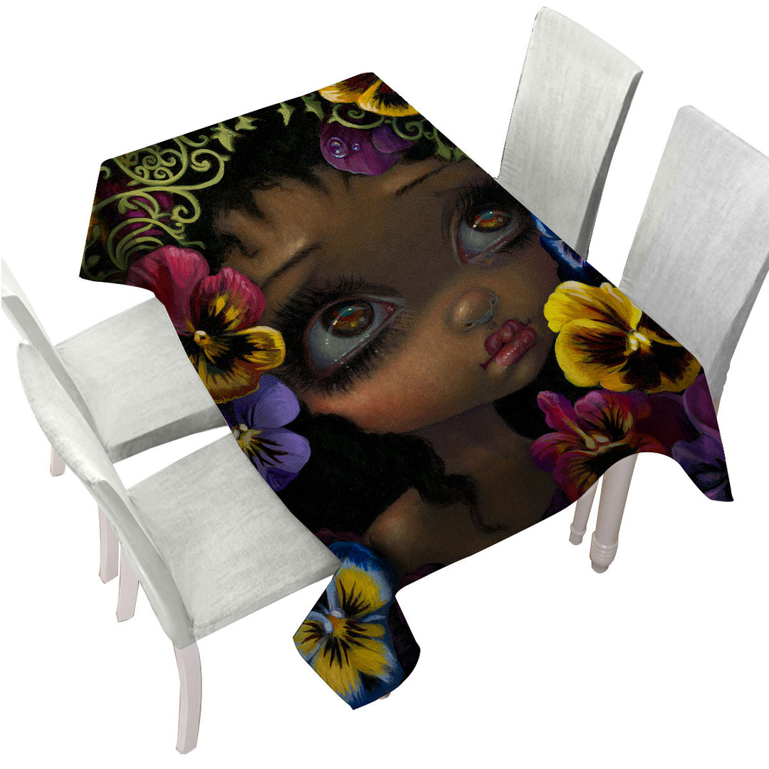 The Language of Flowers Pansies Girl Tablecloths