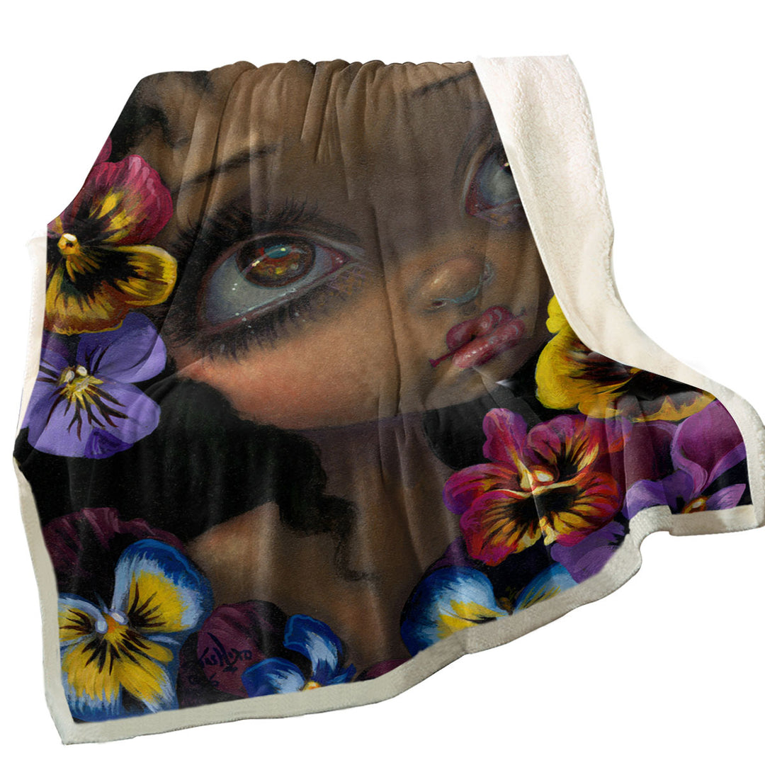 The Language of Flowers Pansies Throw Blanket