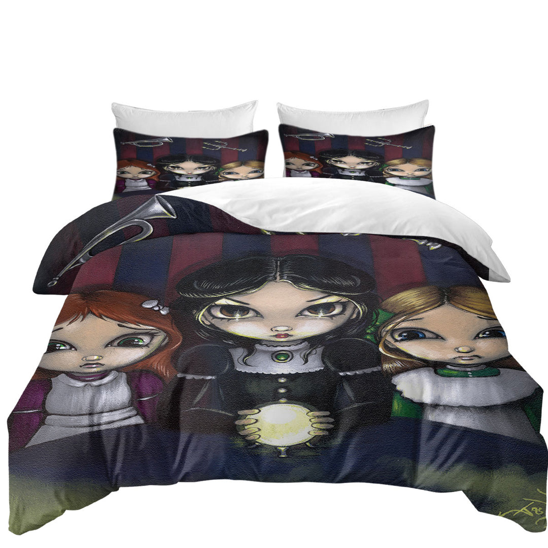 The Seance Dark Gothic Art of Three Spiritual Girls Comforter Cover