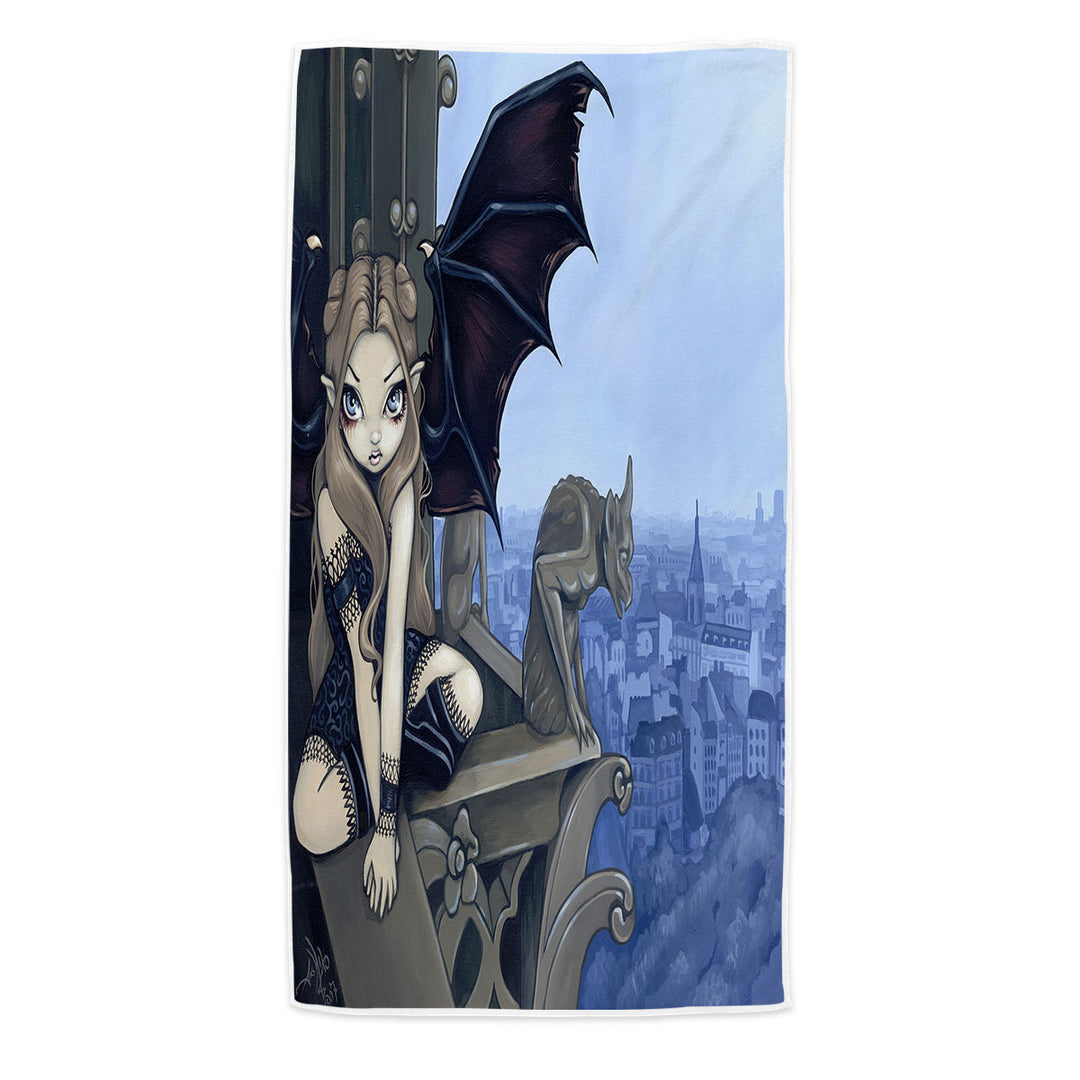 The Secret of Notre Dame Mysterious Gargoyle Beach Towels