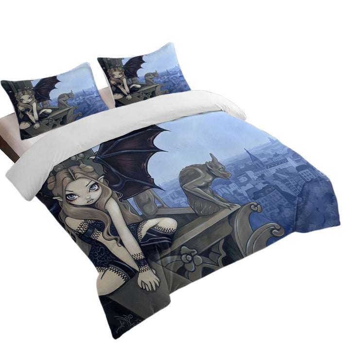 The Secret of Notre Dame Mysterious Gargoyle Fairy Comforter Cover