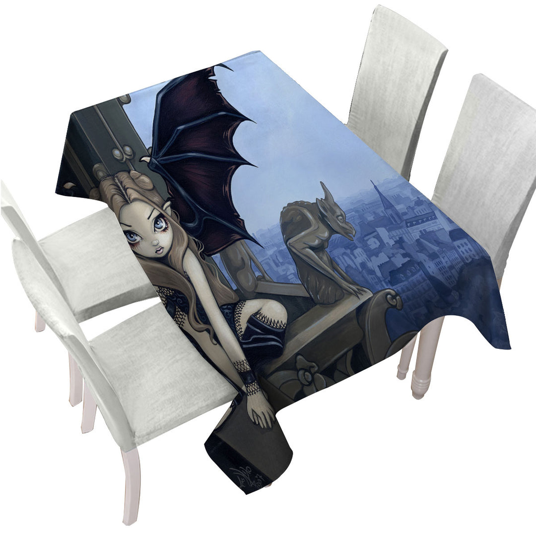 The Secret of Notre Dame Mysterious Gargoyle Fairy Tablecloths