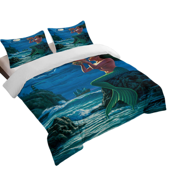 The Sounds of Night Coastal Mermaid Coverlet