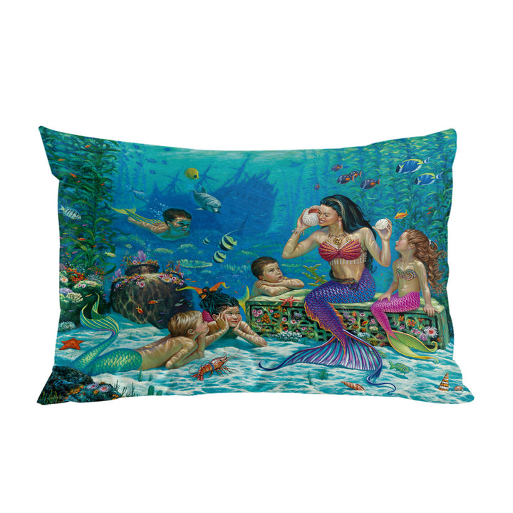 The Story Teller Mermaids Underwater World Pillow Cases