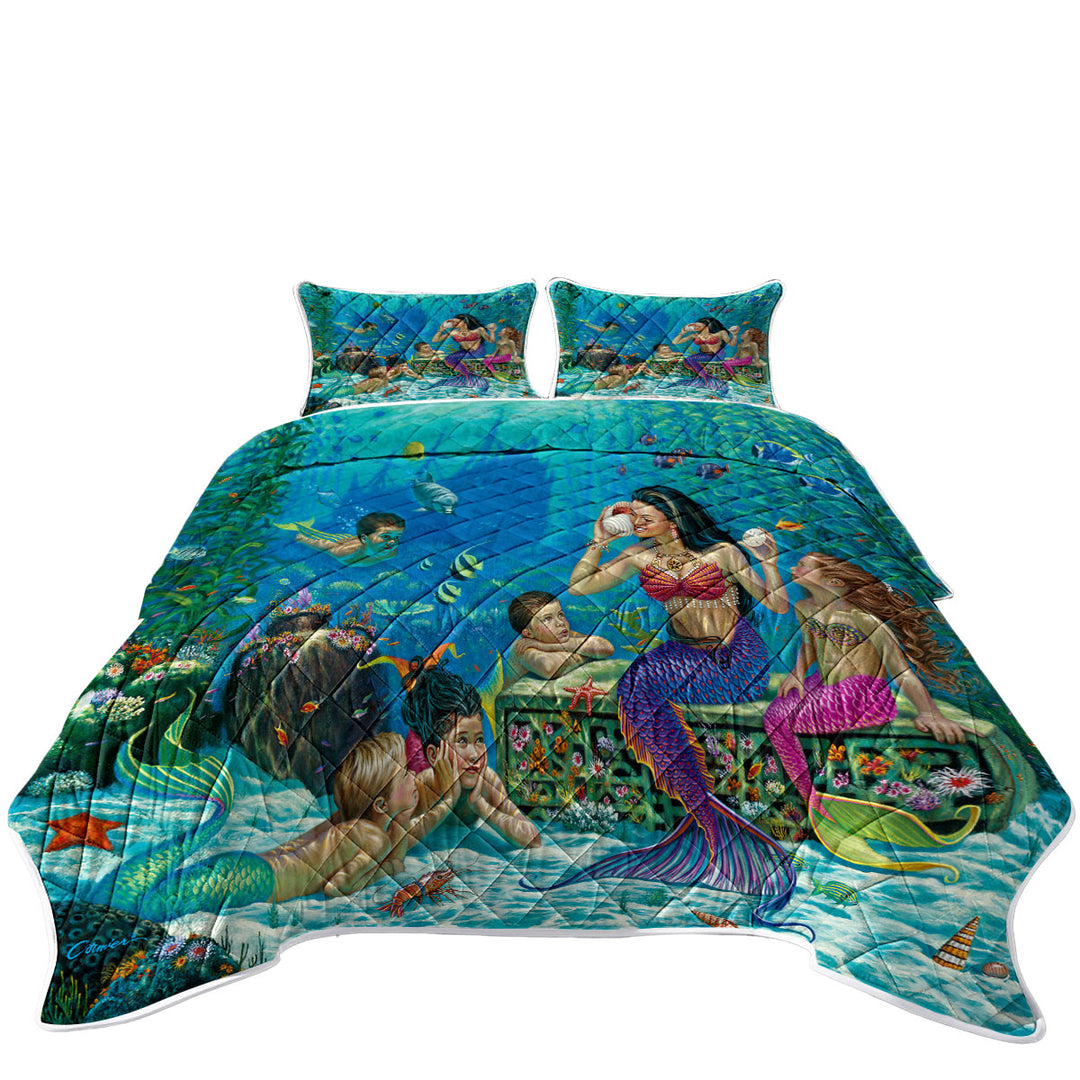 The Story Teller Mermaids Underwater World Quilts for sale