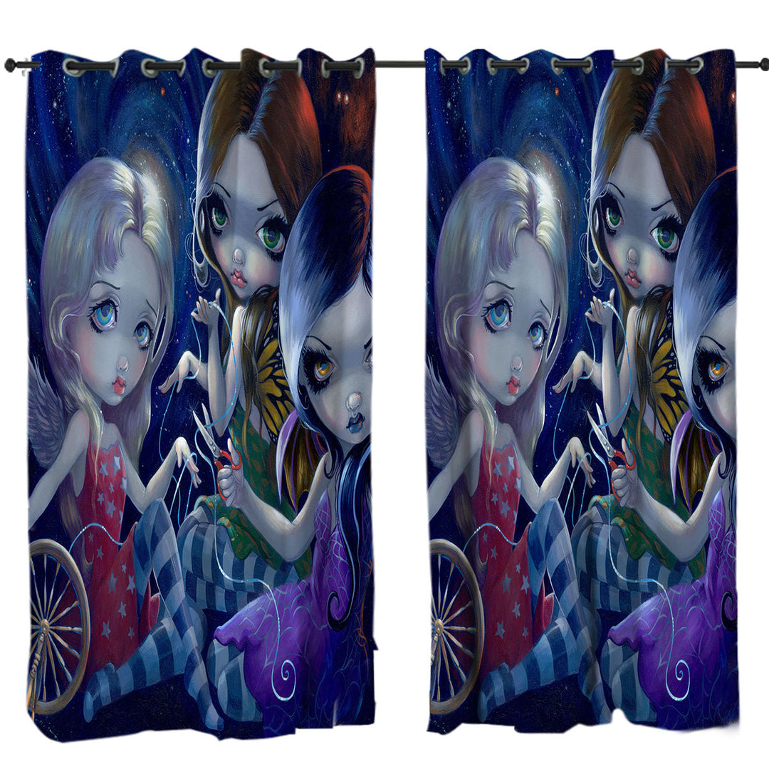 The Three Fates the Moirai Greek Mythology Angels Curtains