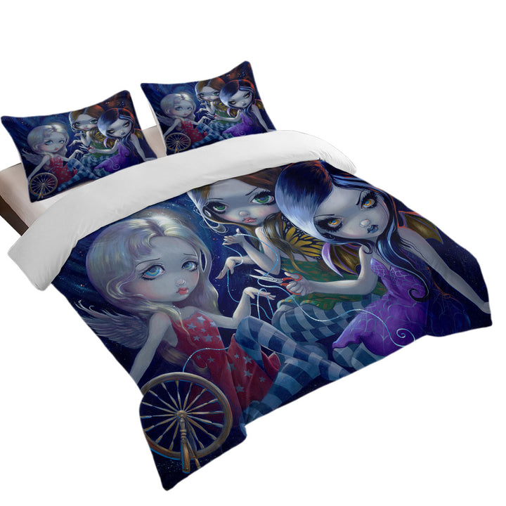 The Three Fates the Moirai Greek Mythology Angels Duvet Covers