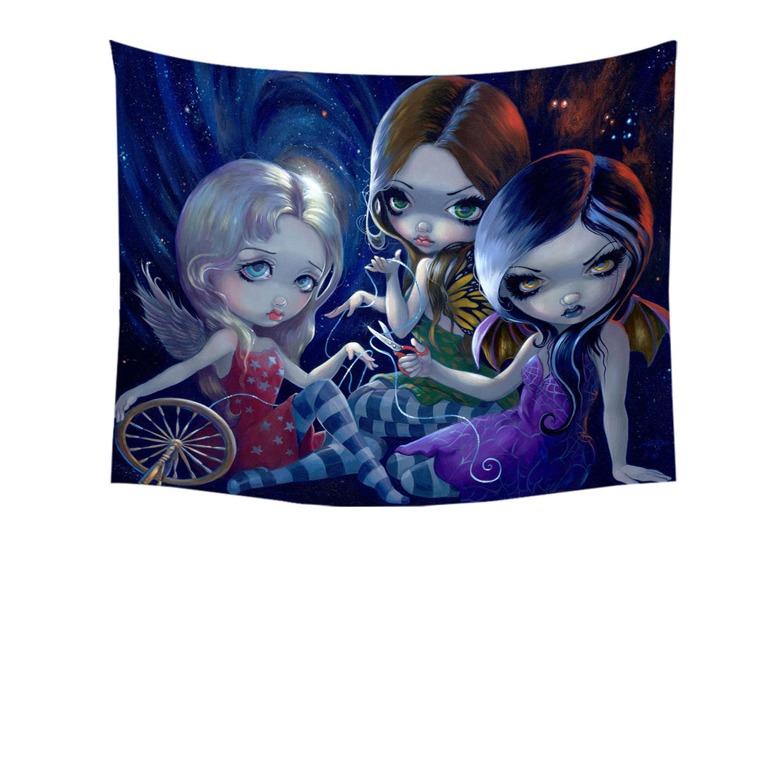 The Three Fates the Moirai Greek Mythology Angels Tapestry