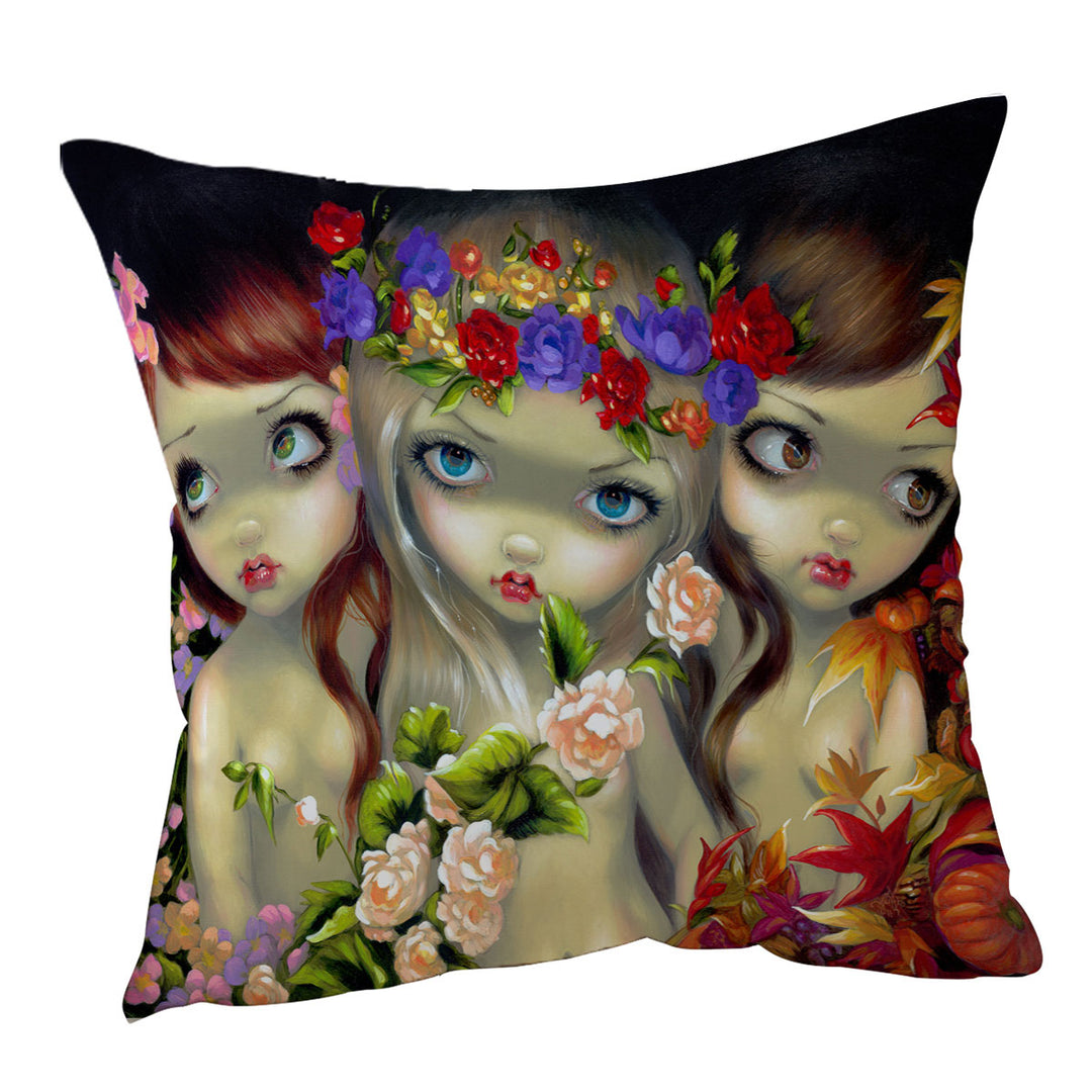 The Three Graces Beautiful Nymph Girls Cushions