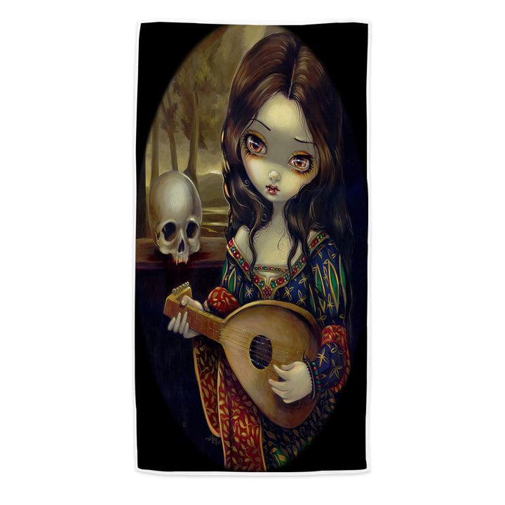 The Vampire Microfiber Beach Towel Girl Dark Art I Vampiri Il Liuto