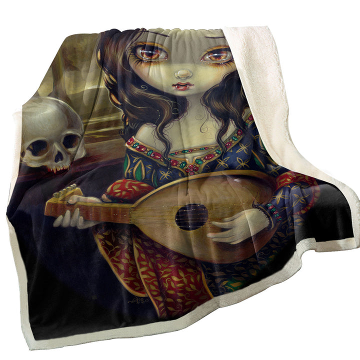 The Vampire Throw Blanket Girl Dark Art I Vampiri Il Liuto