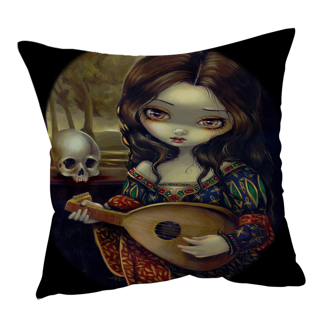 The Vampire Throw Pillow Girl Dark Art I Vampiri Il Liuto