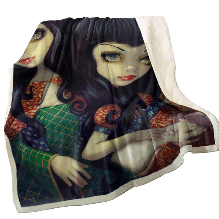 The Vampires Couch Throws Dark Art I Vampiri La Sorelle