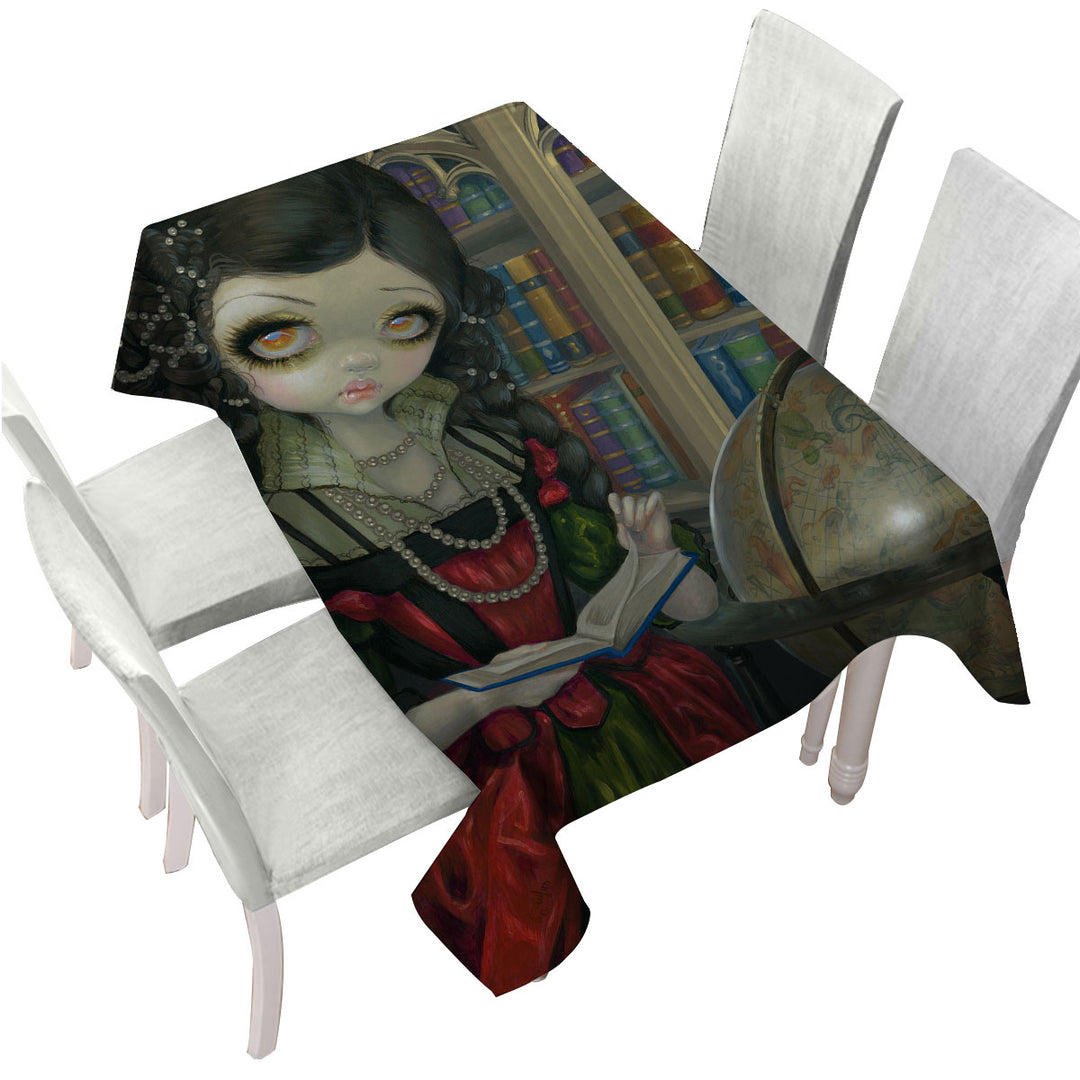 The Vampires Dark Library I Vampiri La Libreria Table Cover