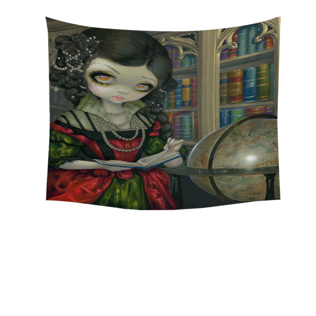 The Vampires Hanging Fabric on Wall Dark Library I Vampiri La Libreria