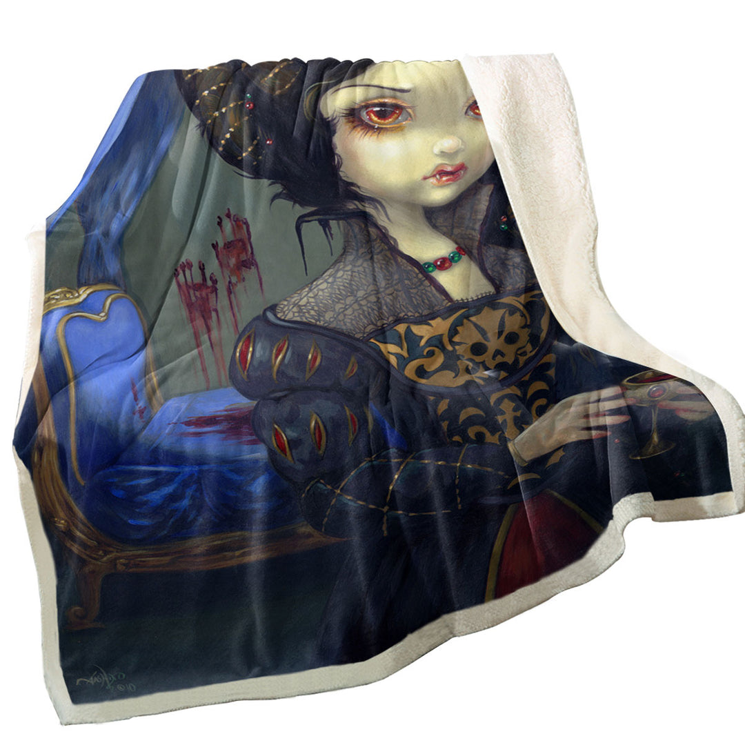 The Vampires Sherpa Blanket Dark Art I Vampiri Bellissimo Letto