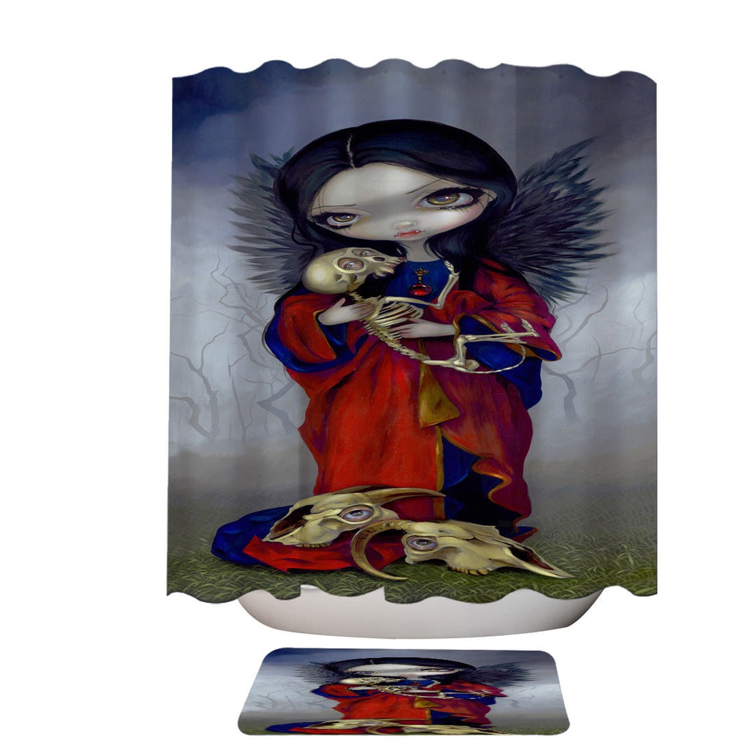 The Vampires Shower Curtain Dark Art I Vampiri Angelo della Morte