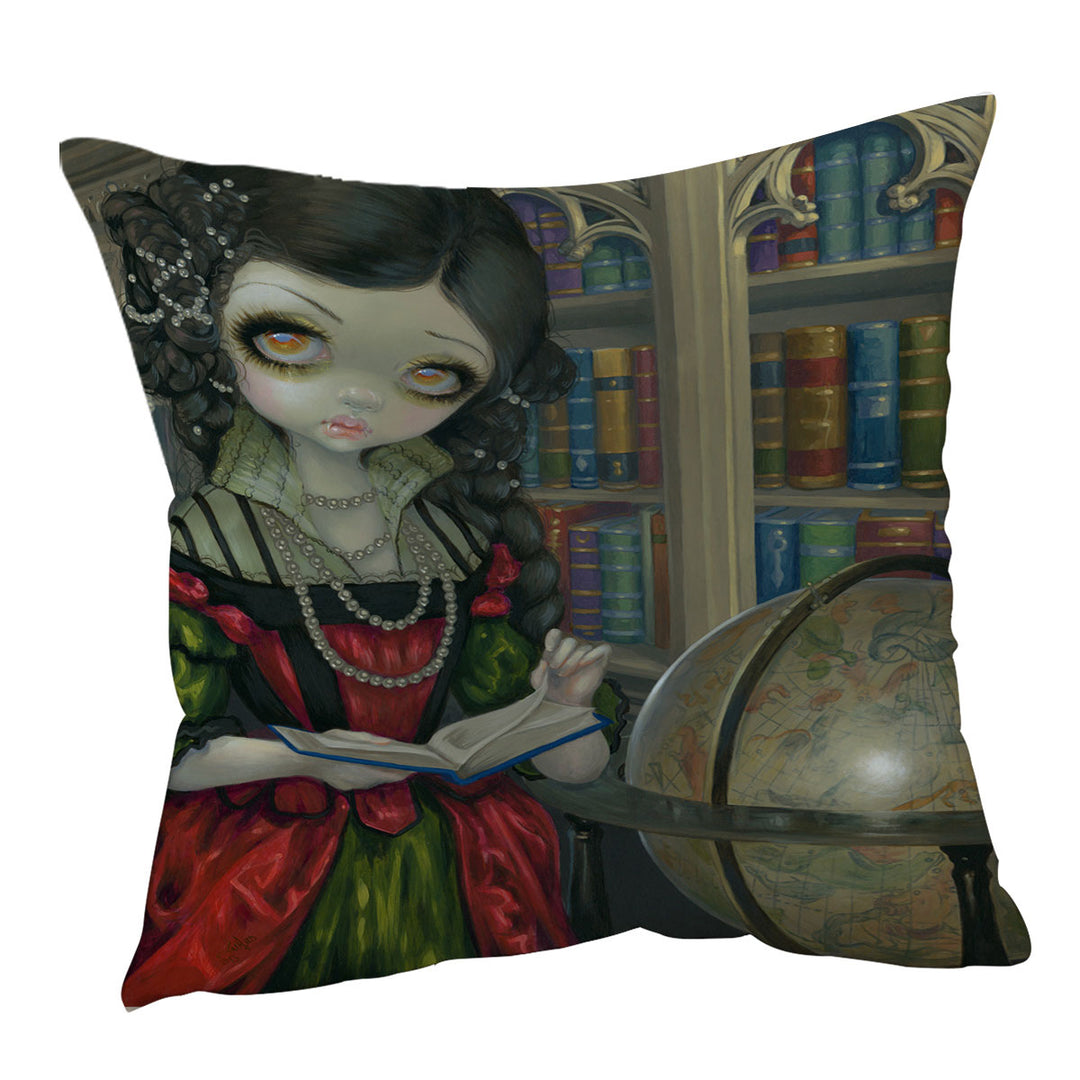 The Vampires Sofa Pillows Dark Library I Vampiri La Libreria