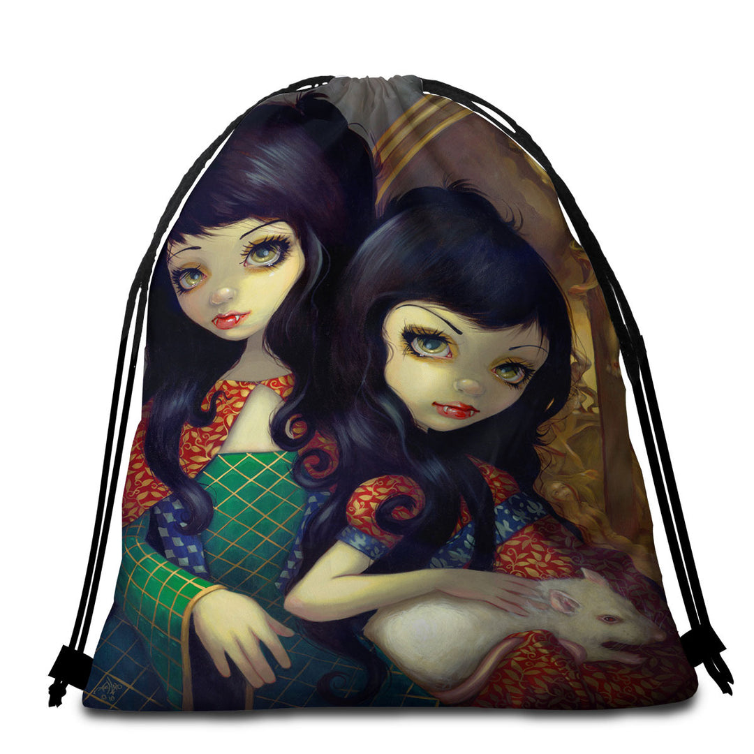 The Vampires Travel Beach Towel Dark Art I Vampiri La Sorelle