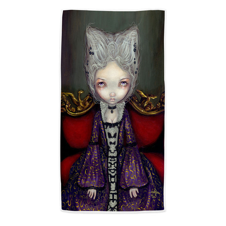 The Violet Duchess Rococo Style Portrait Maiden Beach Towel