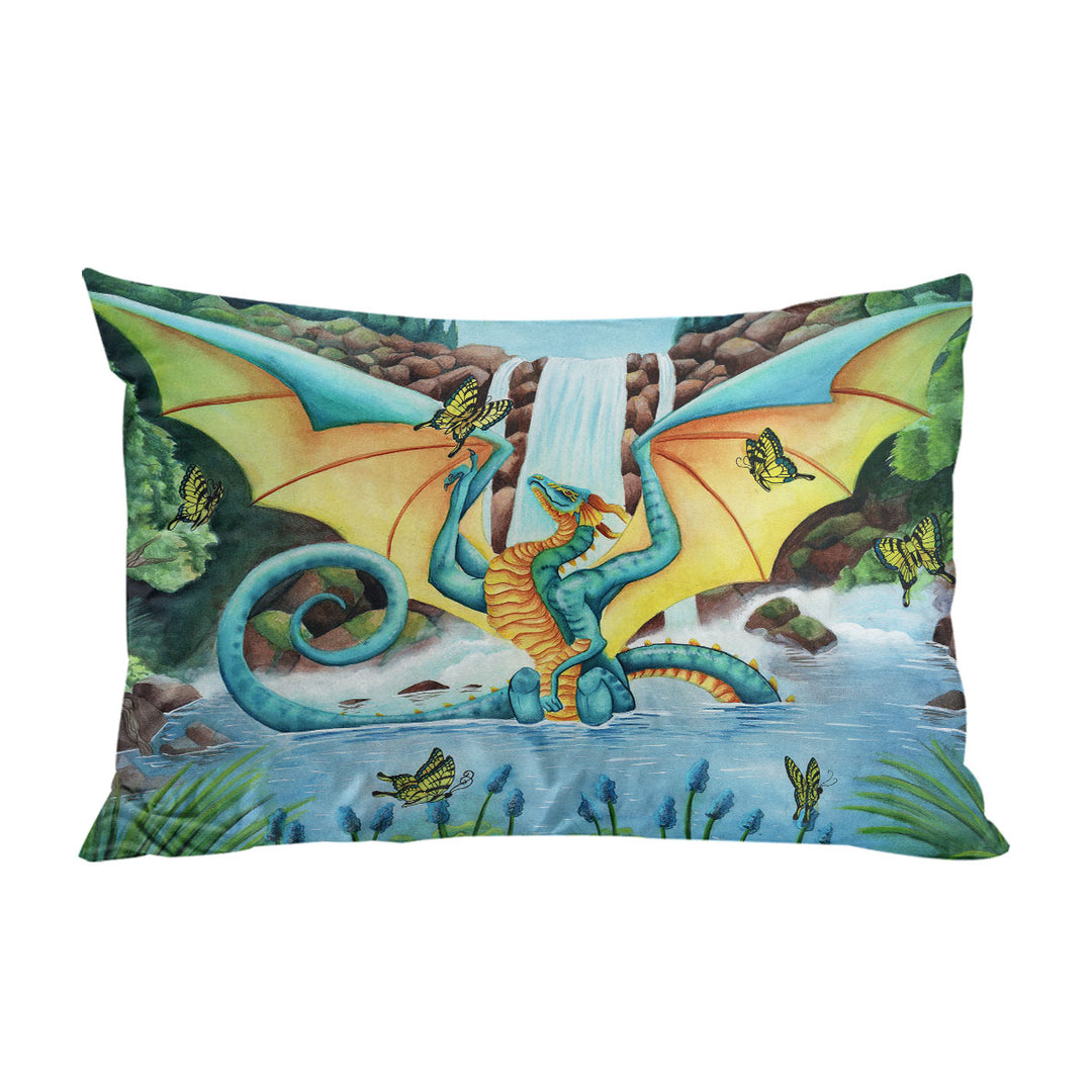 The Woodland Summer Fountain Butterflies and Dragon Pillowcases