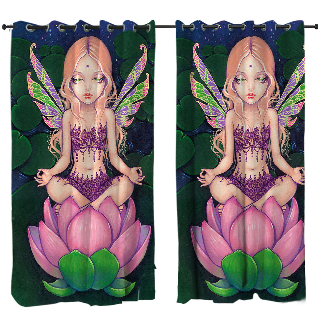 The Yoga Lotus Fairy Lily Pads Pond Curtain