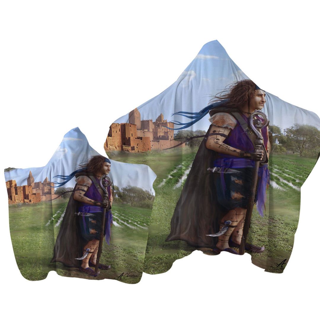 Thrakos Fantasy Adventure Character Hooded Beach Towel