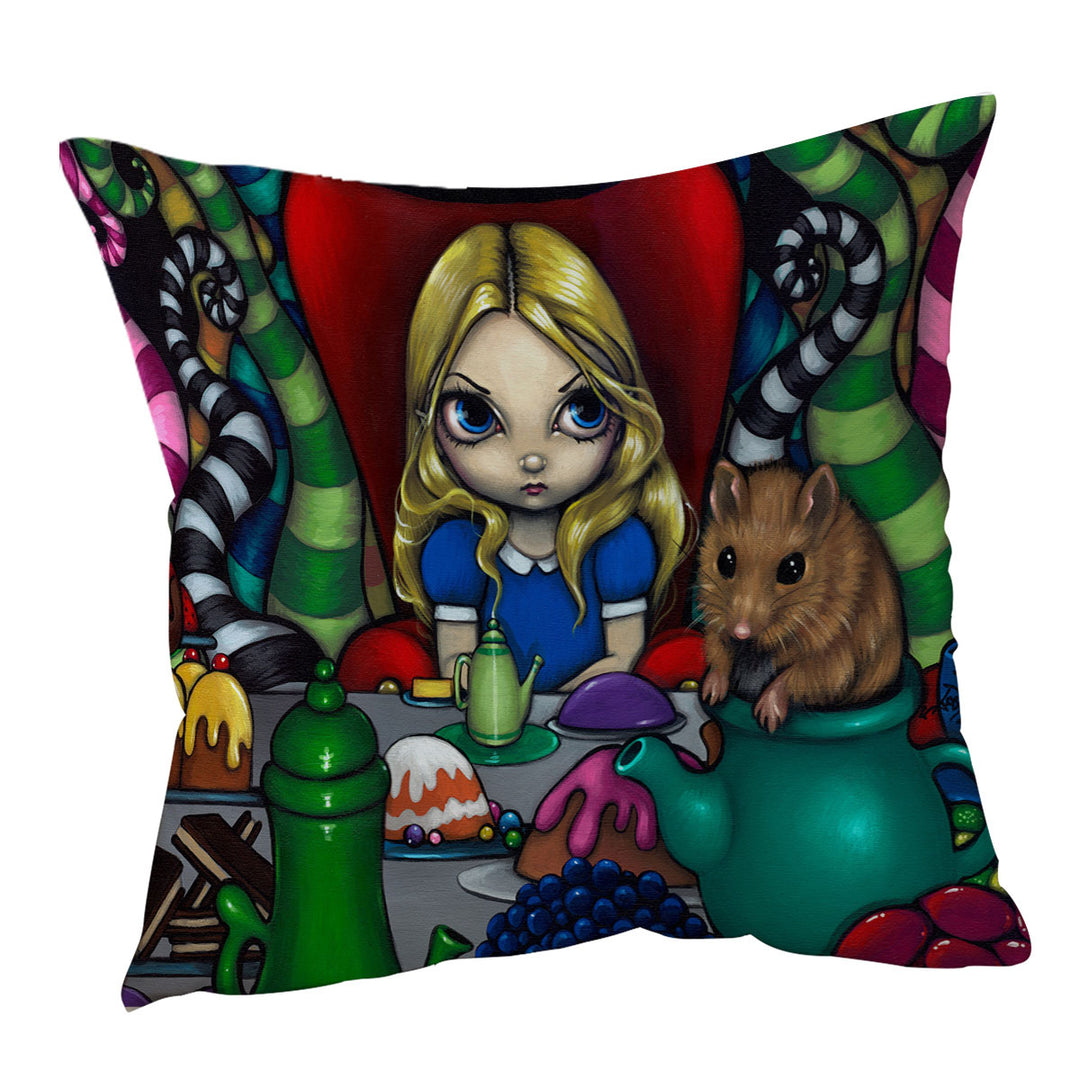 Throw Pillow of Alice and the Dormouse