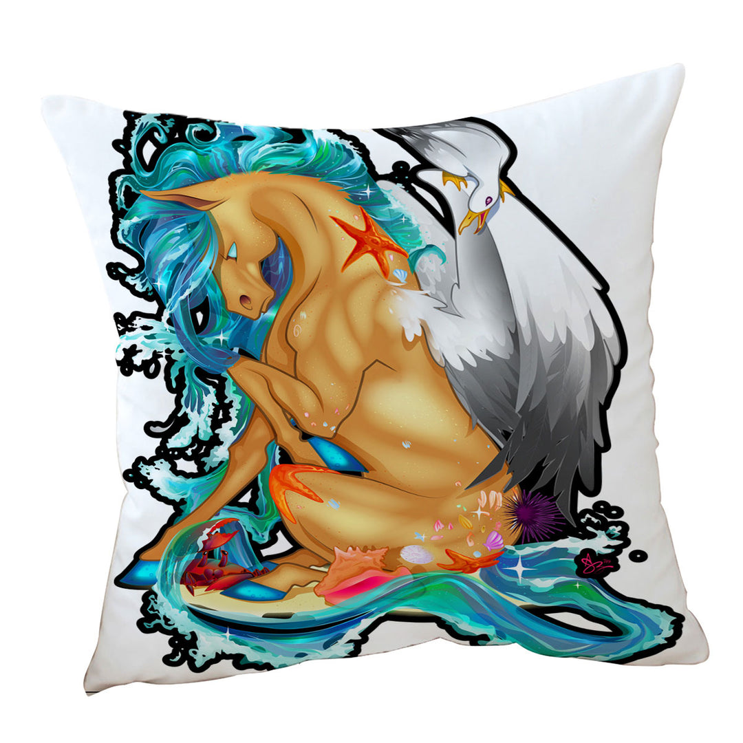 Throw Pillows for Sale Cool Beach Ocean Rudicorn