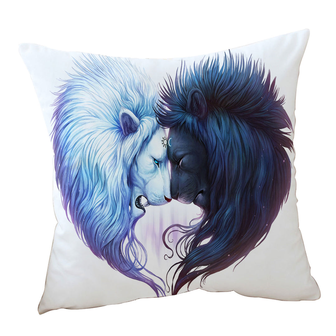 Throw Pillows of Yin Yang Brotherhood Lions