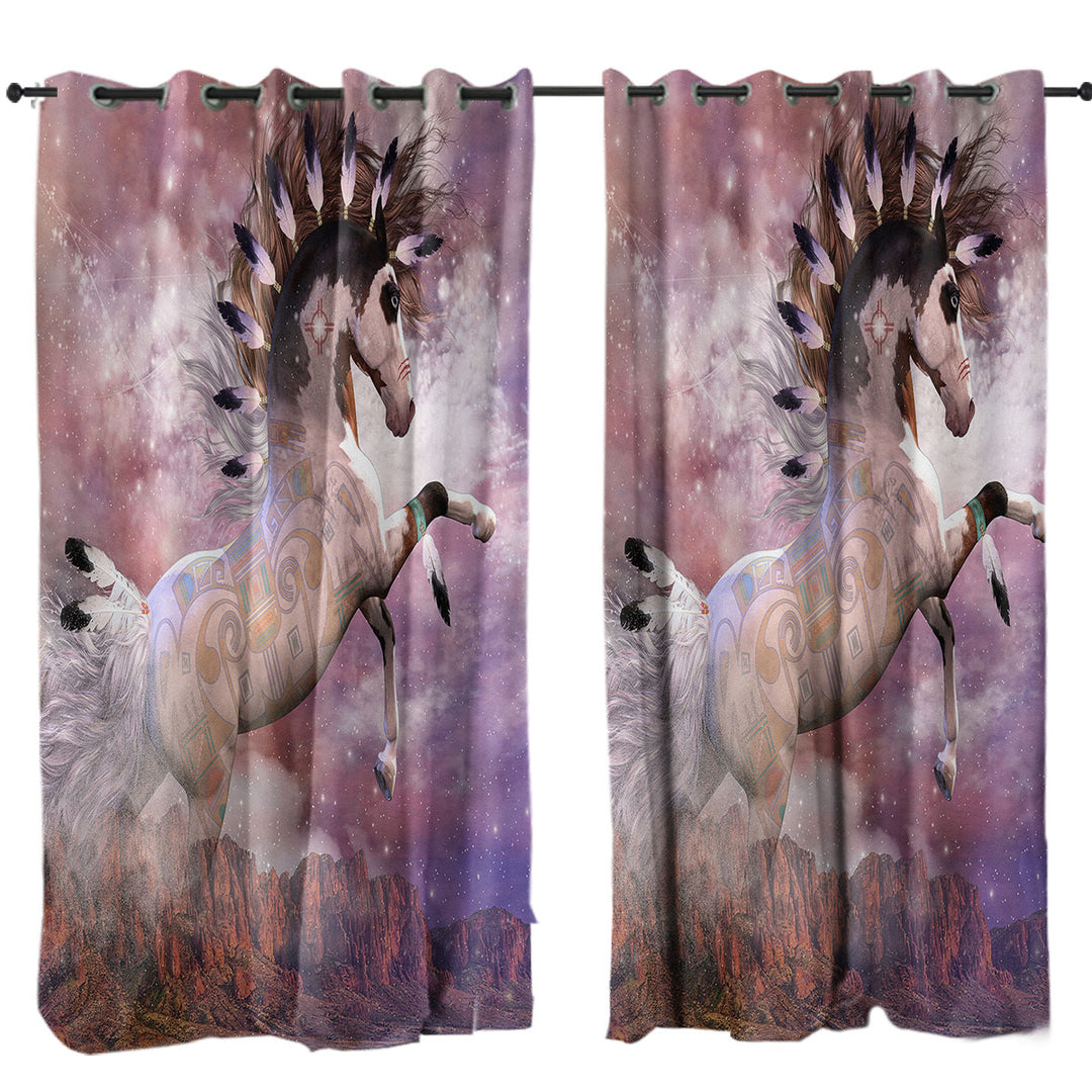 Thunder Mesa Native American Spirit Horse Curtains