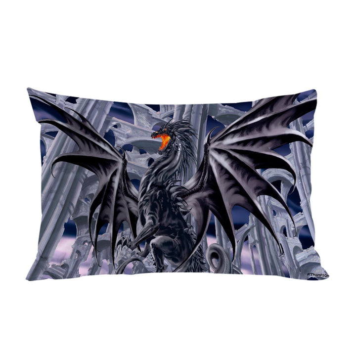 Thunderstrike Powerful Black Dragon Pillow Cases