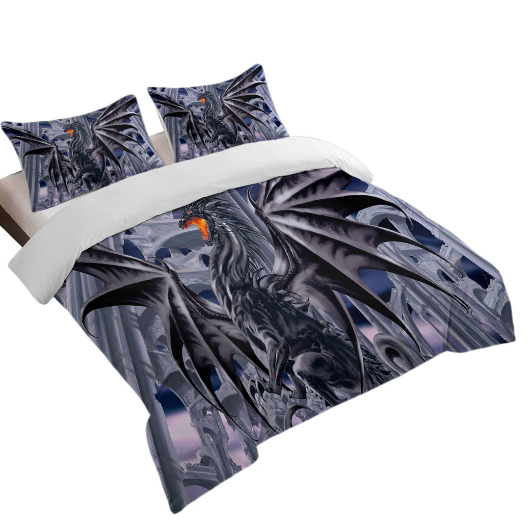 Thunderstrike Powerful Black Dragon Twin xl Duvet Covers