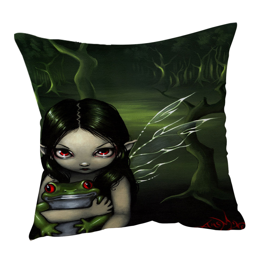 To Love a Frog and Fairy Throw Pillow Cover