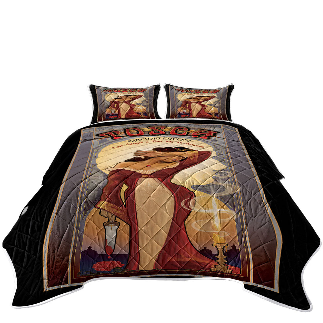 Tosca the Love Assassin Cool Art King Size Quilt