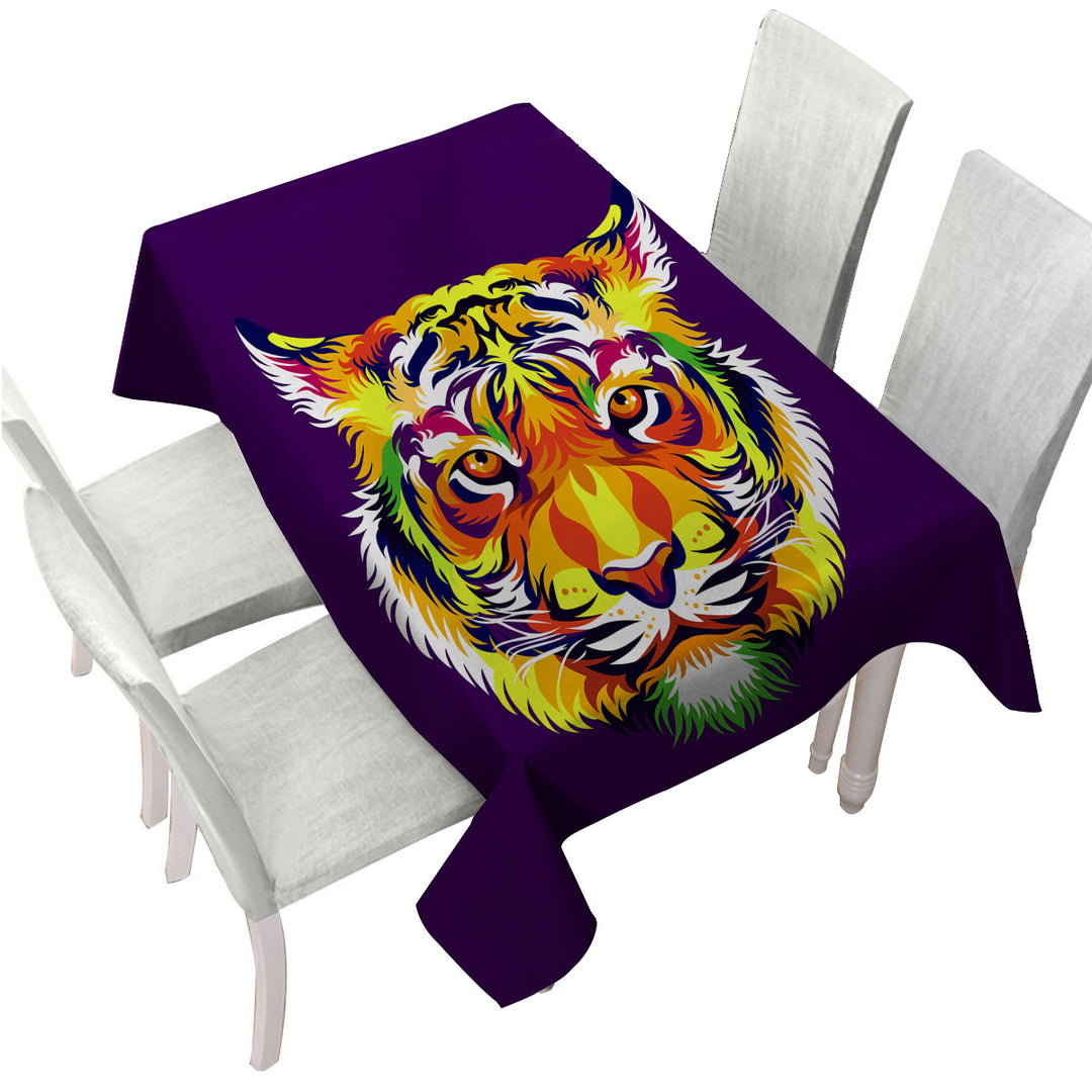 Tough Tiger Head Tablecloths