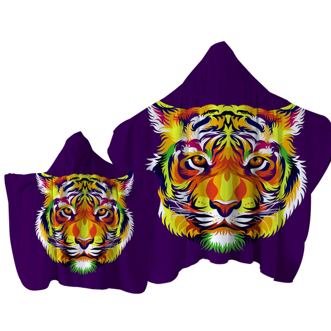 Tough Tiger Head Towel Hoodie