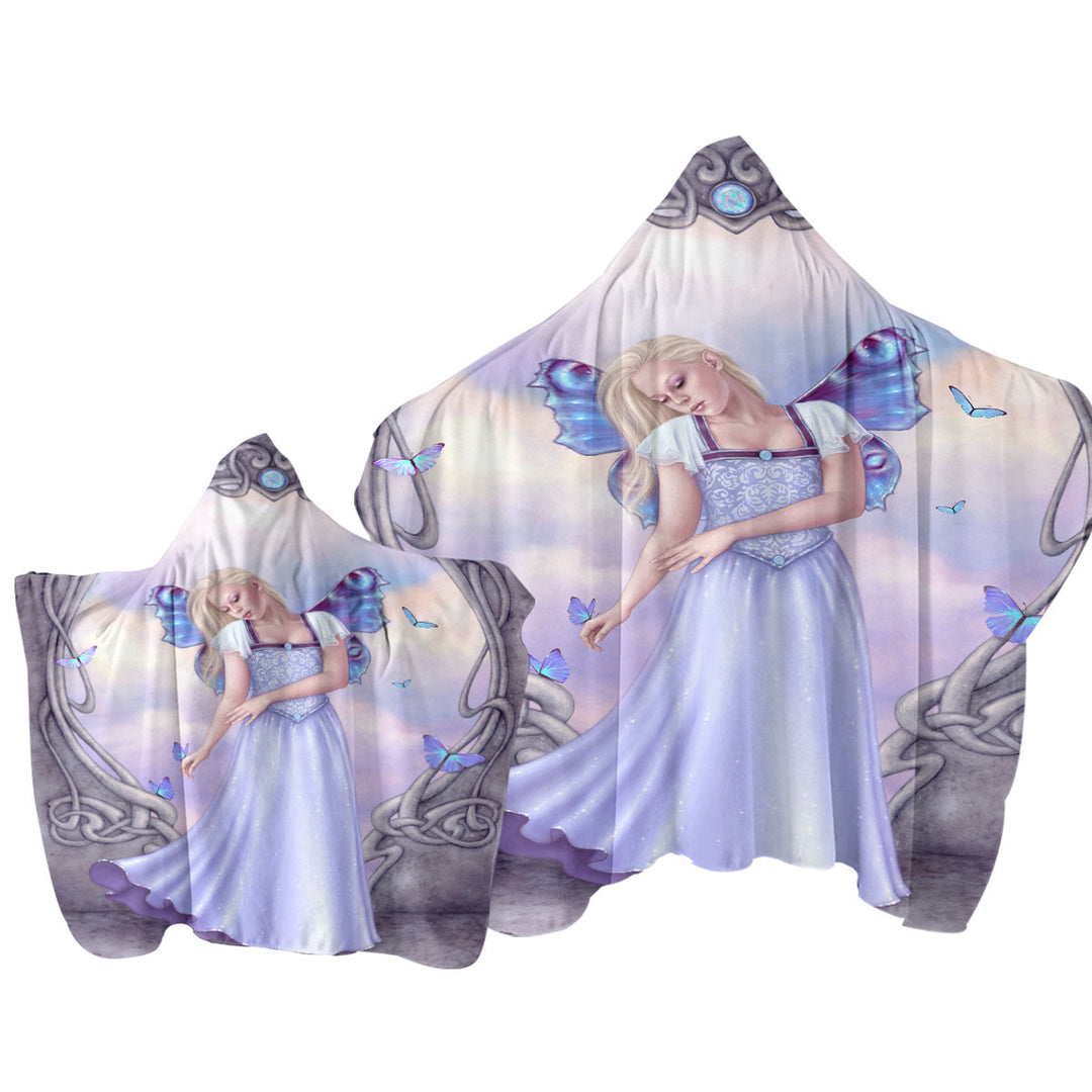 Towel Hoodie with Butterflies and Light Purple Opal Butterfly Girl