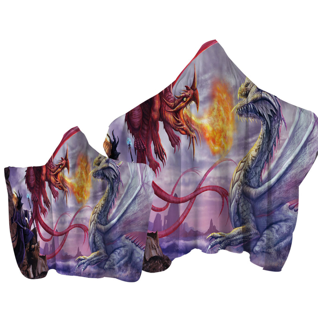 Towel Hoodie with Cool Fantasy Artwork Dragons War