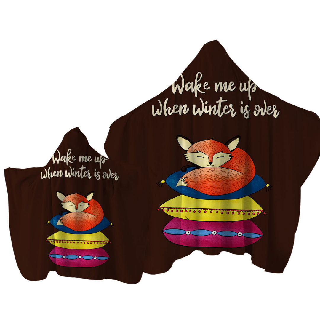 Towel Hoodie with Cute and Funny Slapping Fox Quote