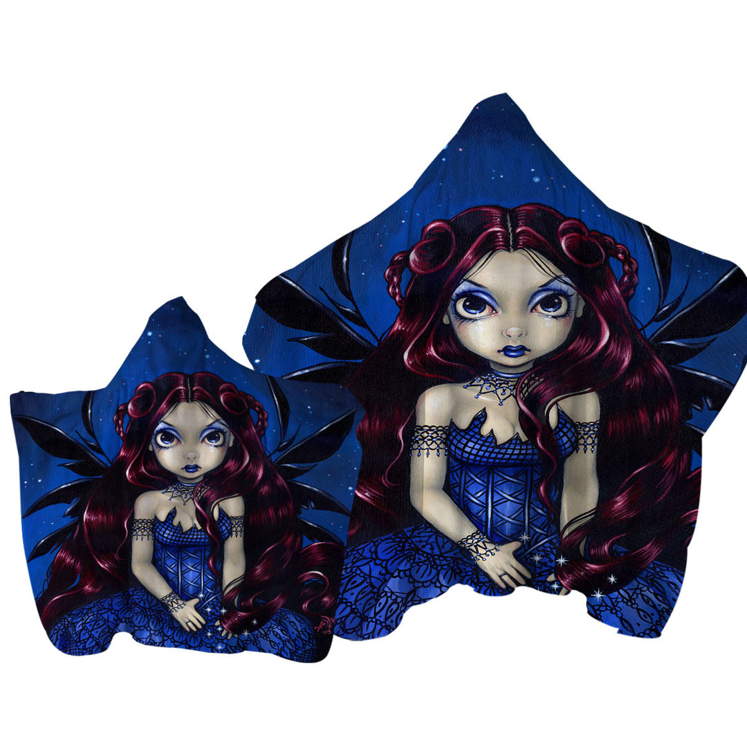 Towel Hoodie with Gothic Blue Dress Fairy Countess