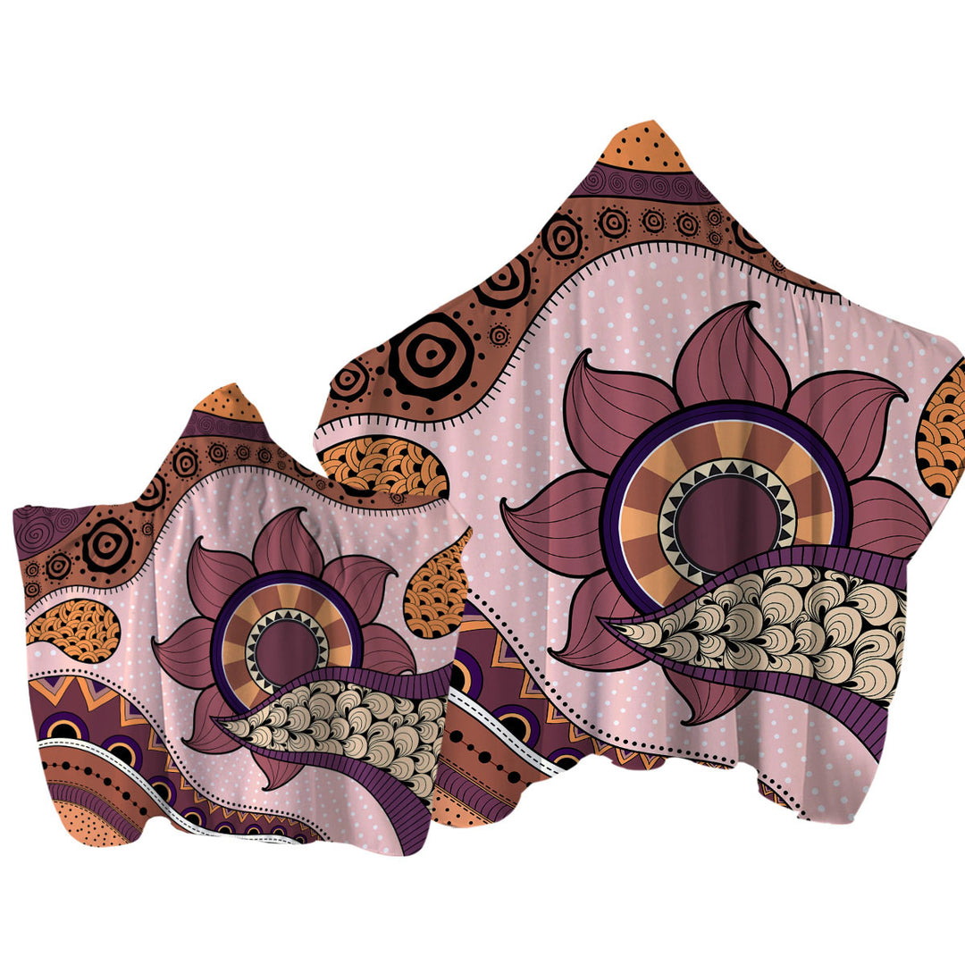 Towel Hoodie with Purple Hues Oriental Art