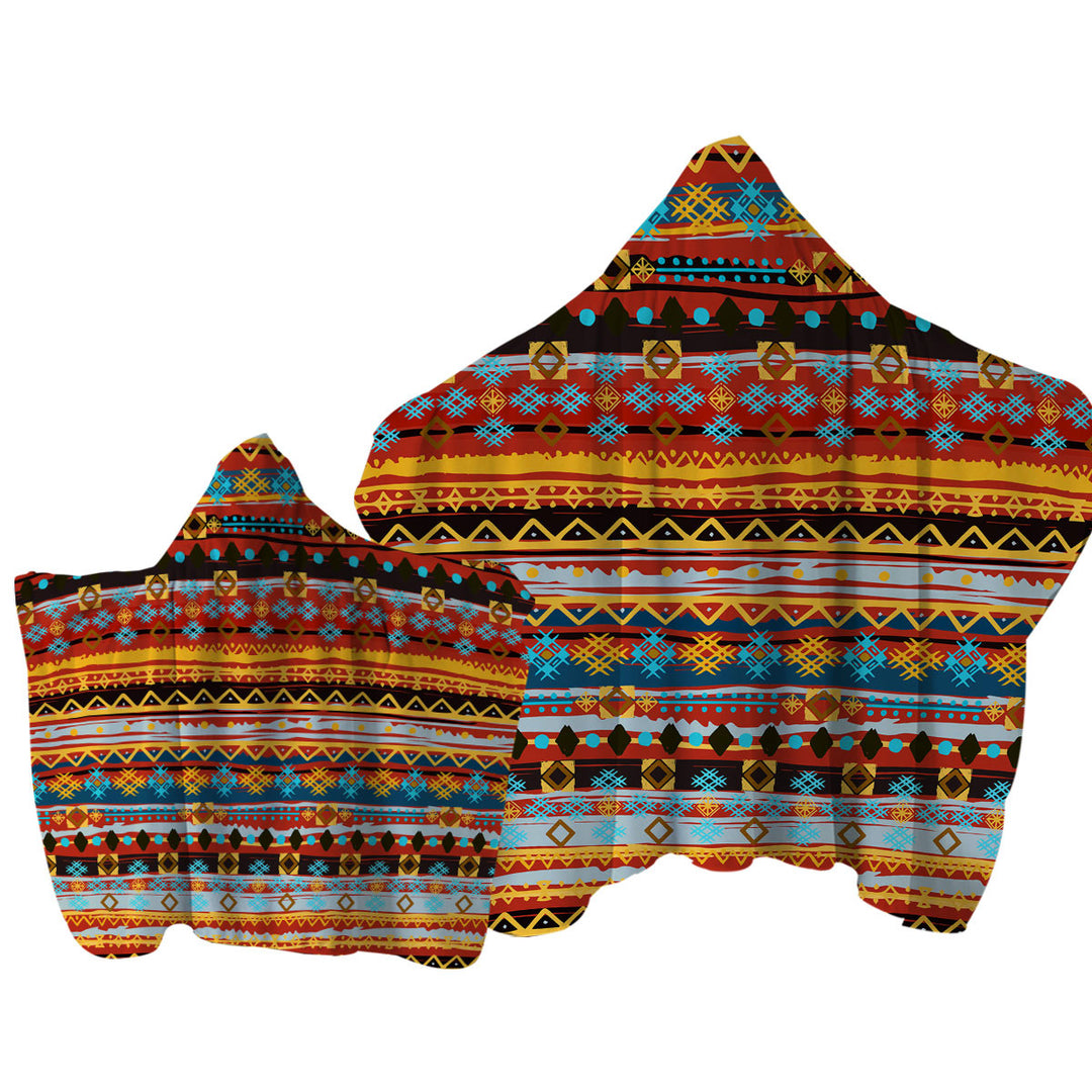 Towel Hoodie with Red and Yellow African Design