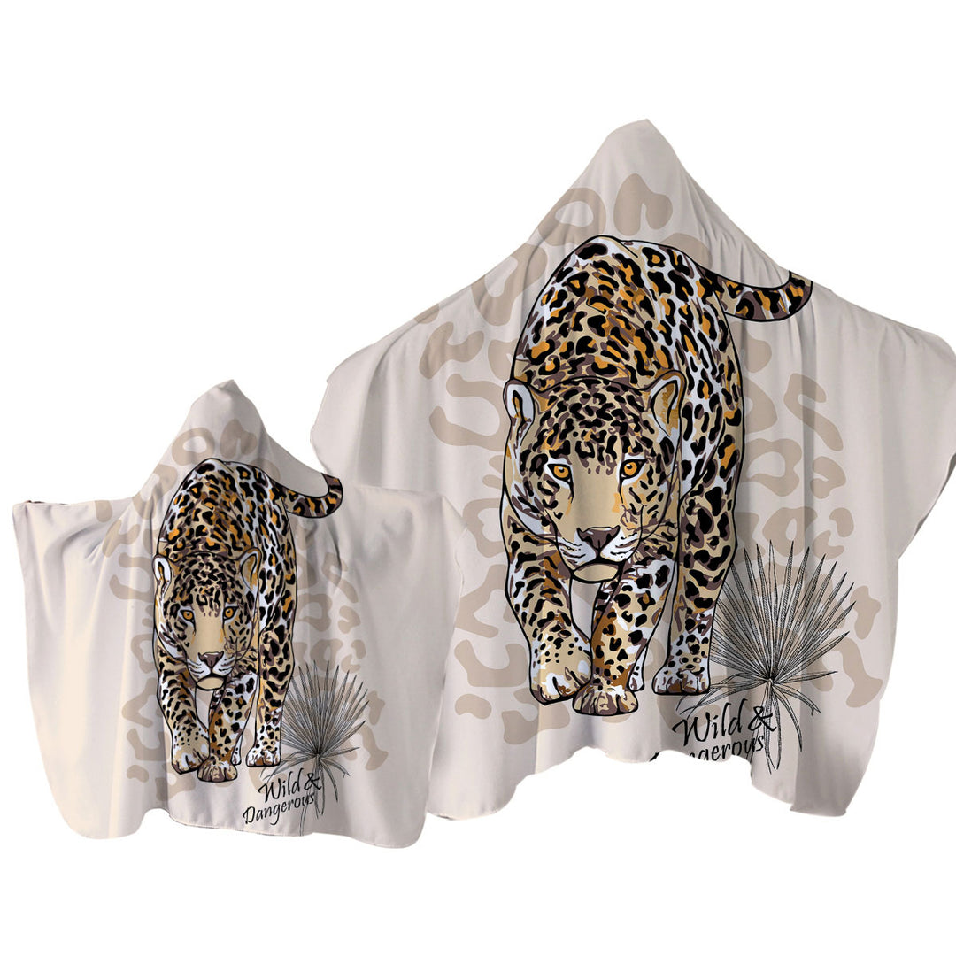 Towel Hoodie with Wild and Dangerous Cool Cheetah