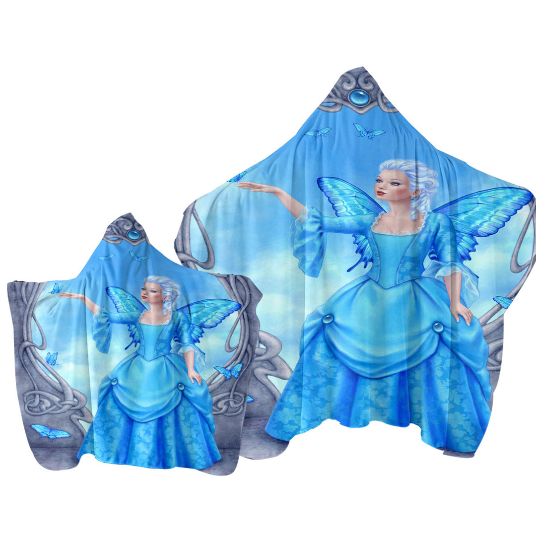 Towel with Hood with Butterflies and Blue Topaz Butterfly Girl