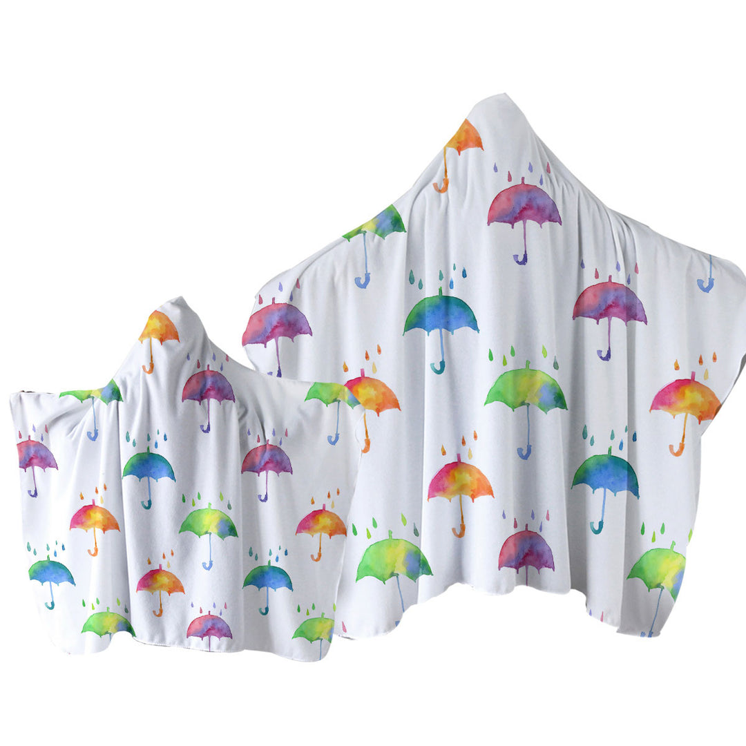 Towel with Hood with Colorful Umbrellas