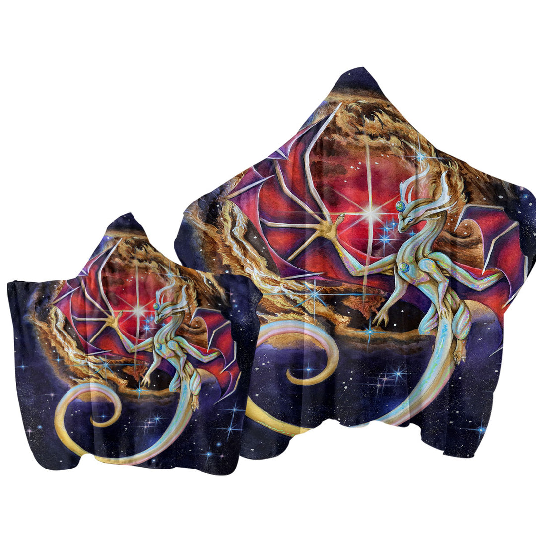 Towel with Hood with Fantasy Art Dragon Echoes of Light