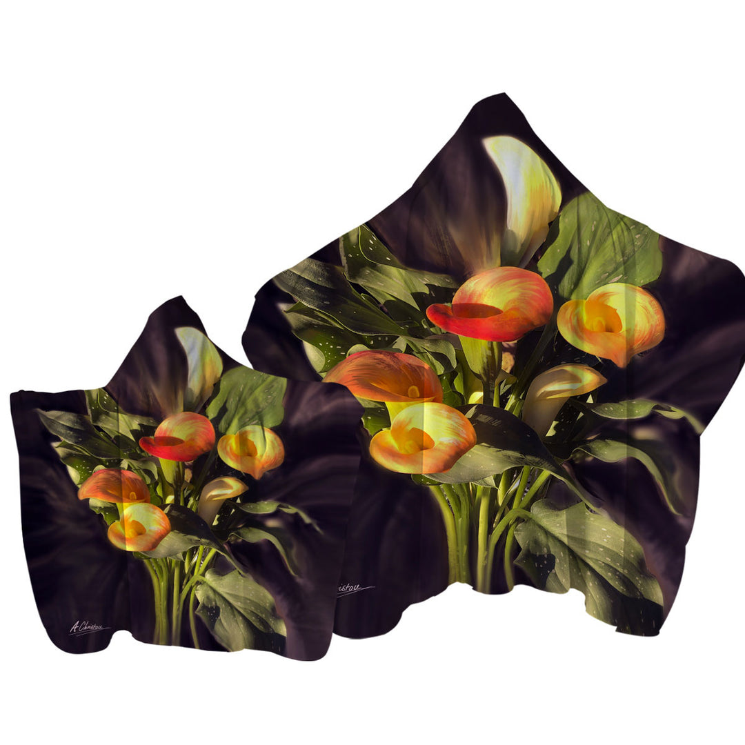 Towel with Hood with Fine Art Flower Bloom Orchid