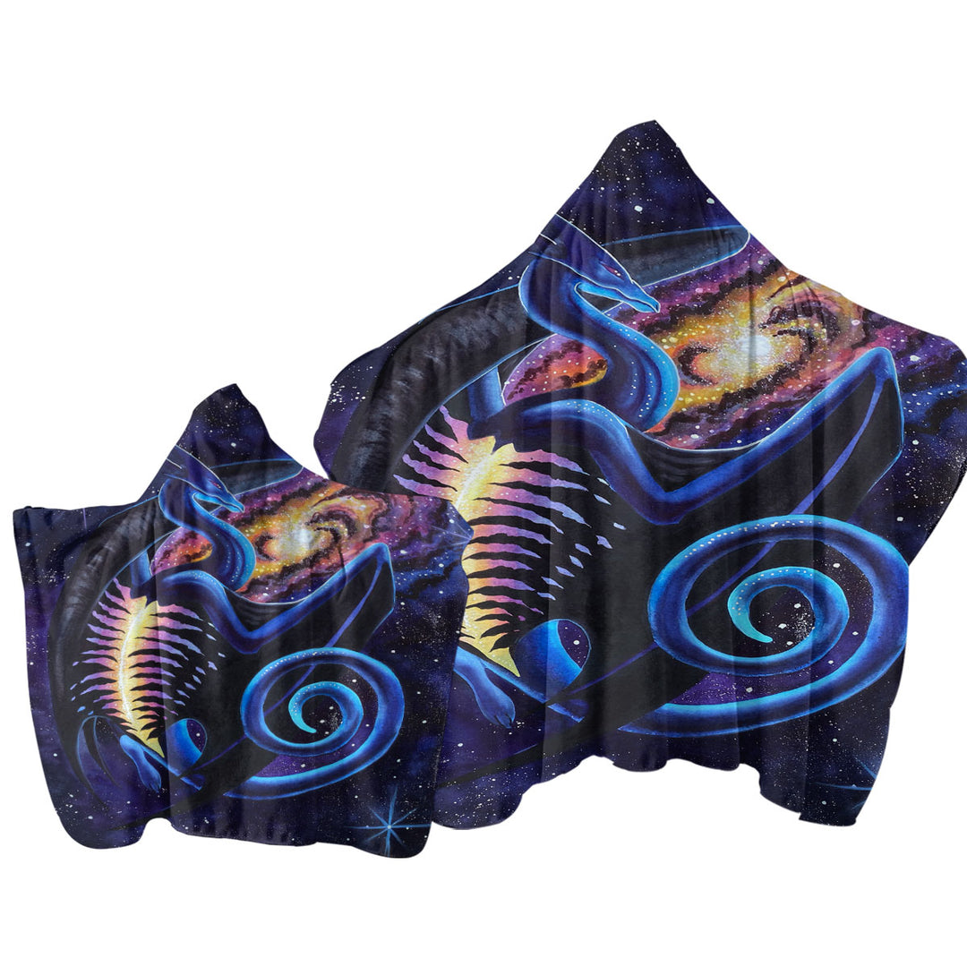 Towel with Hood with Galactic Entrance Fantasy Space Dragon