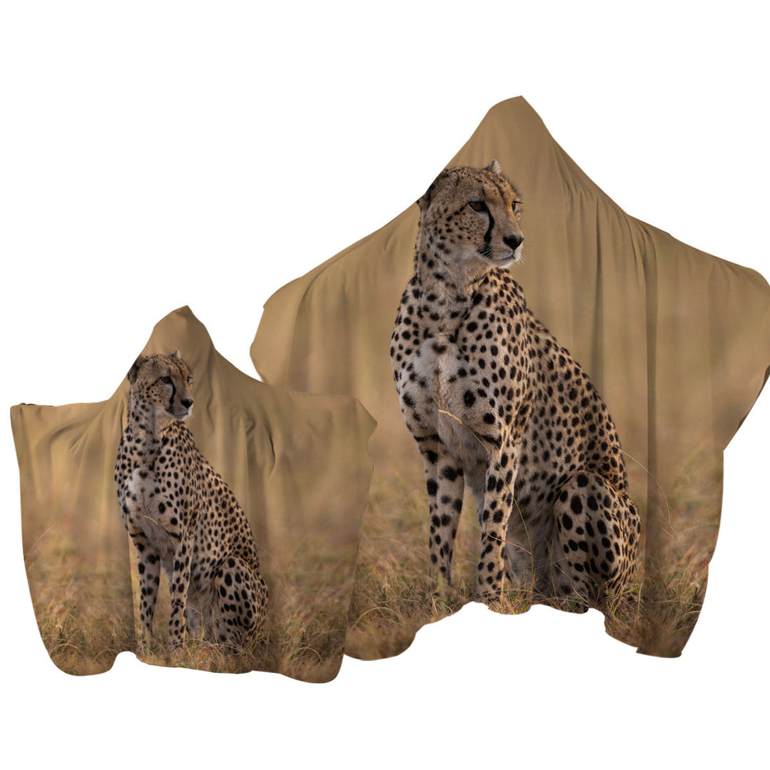 Towel with Hood with Wildlife Photo of Cheetah